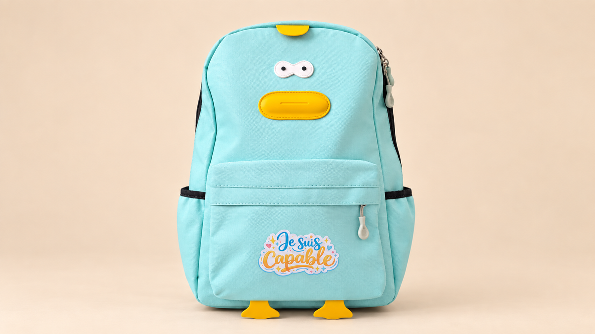 Sac à dos enfant canard – Message positif