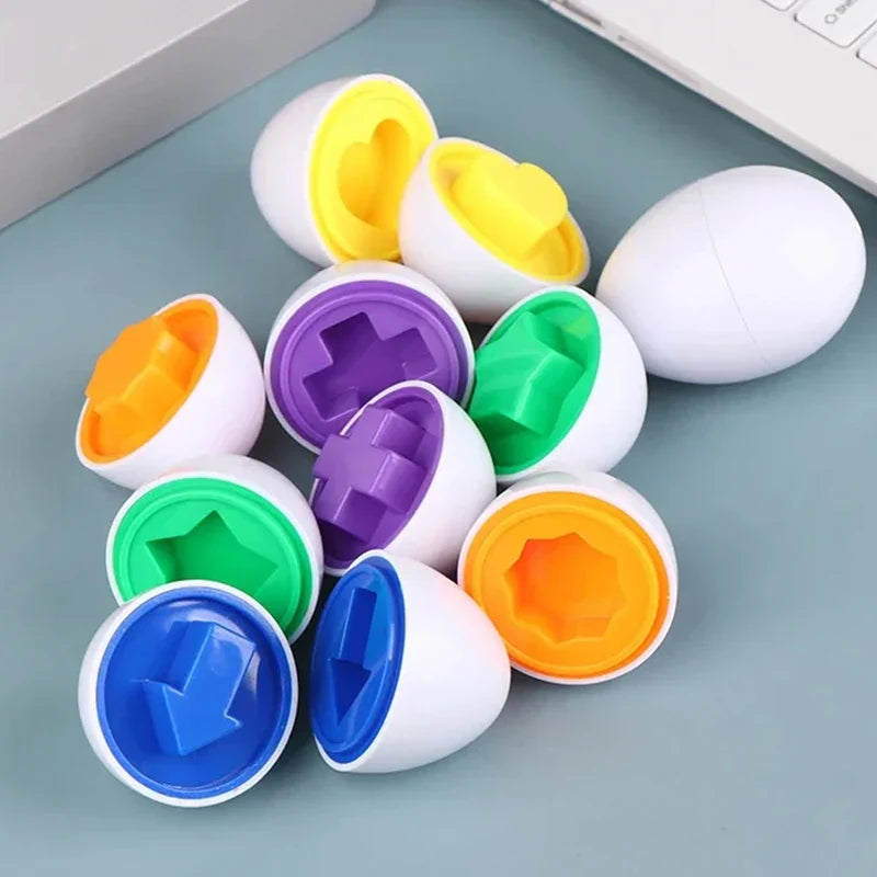 Œufs Montessori colorés pour apprendre les formes et les couleurs