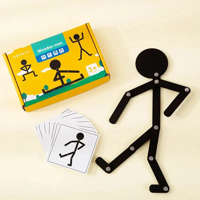 Enfant jouant avec le jeu Montessori en bois éducatif