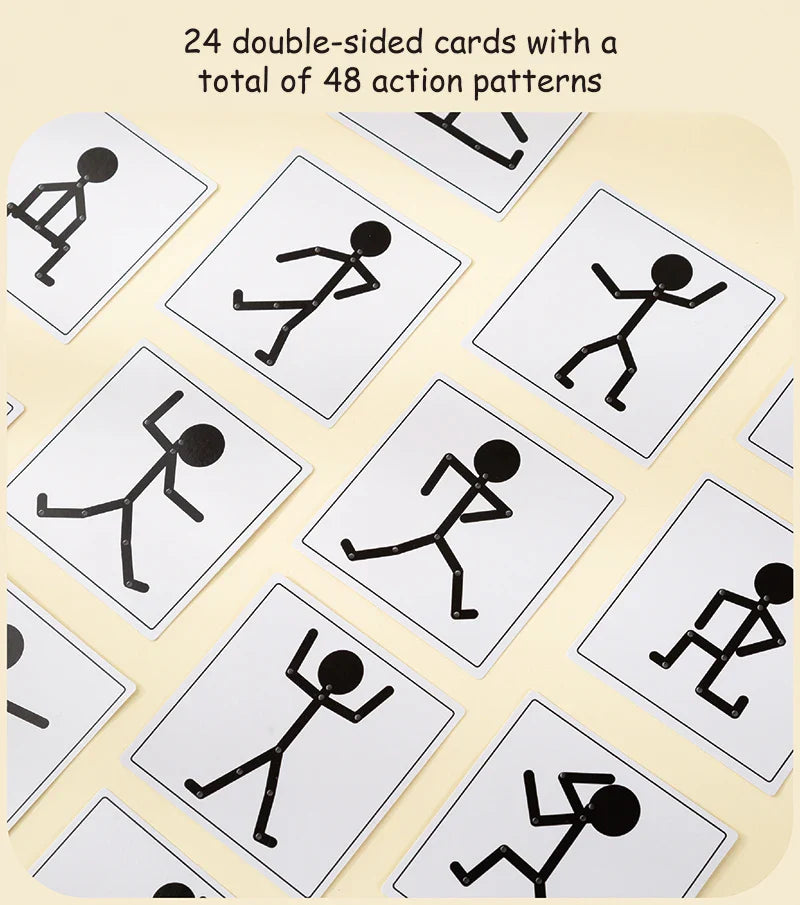 Cartes modèles du puzzle Montessori en bois pour reproduire différentes positions