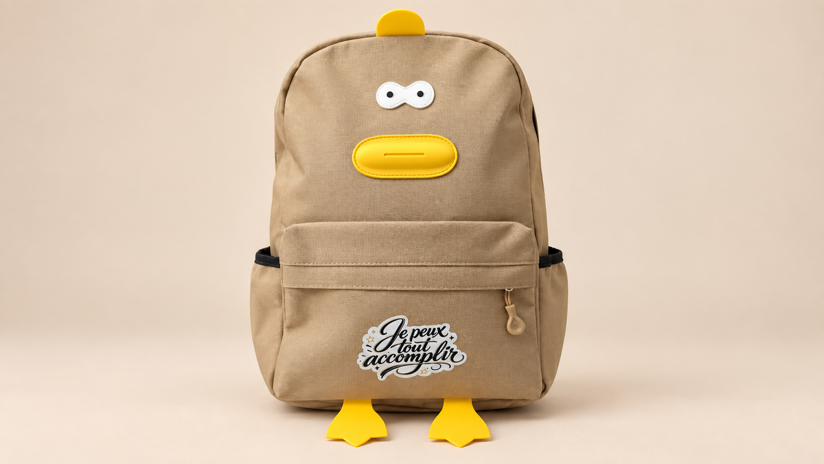 Sac à dos enfant canard – Message positif