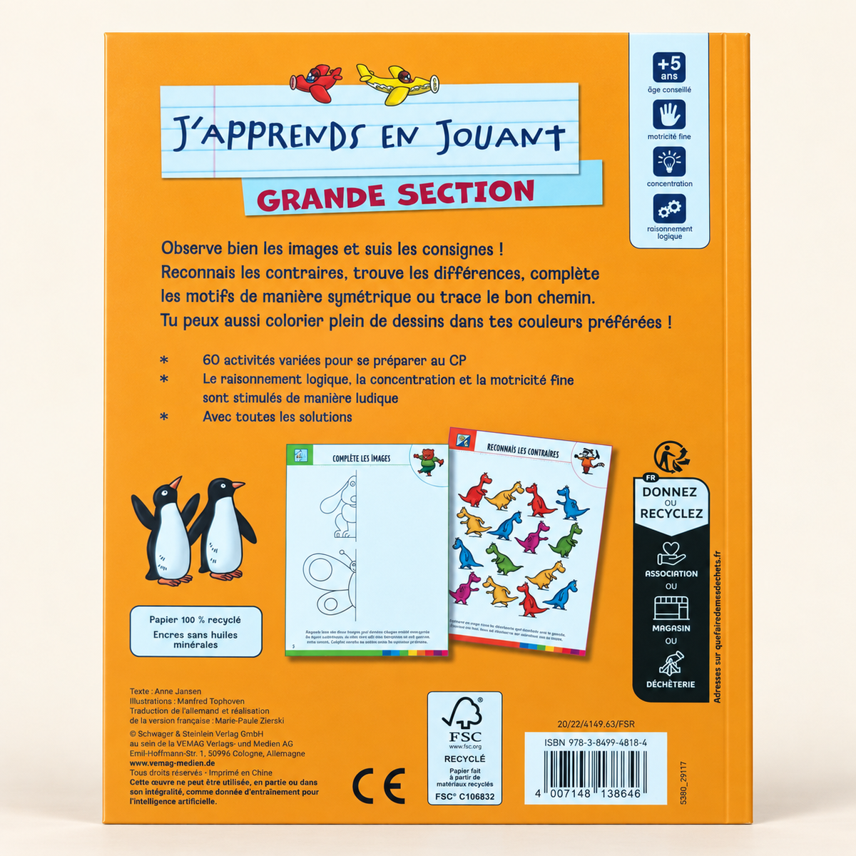 Livre de jeux éducatifs Grande Section – J’apprends en jouant dès 5 ans