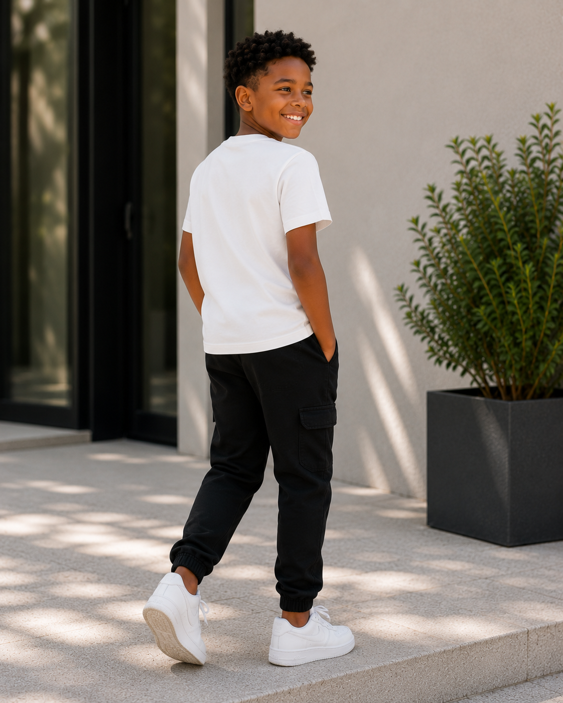 Enfant marchant avec un t-shirt « J'ose essayer » – Élevé pour Briller