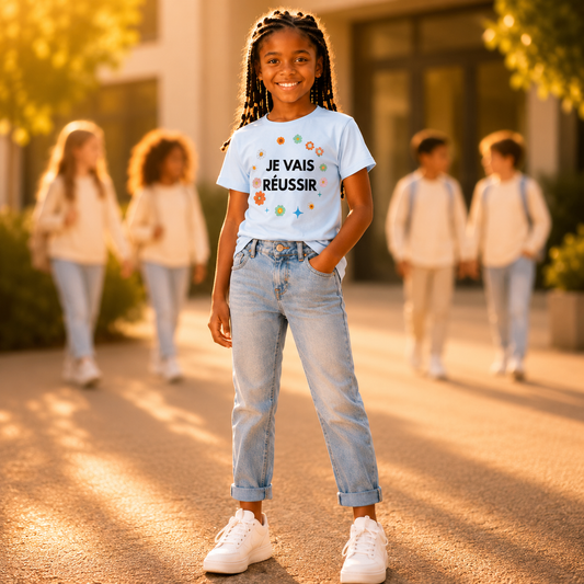 Je vais réussir – T-shirt enfant inspirant