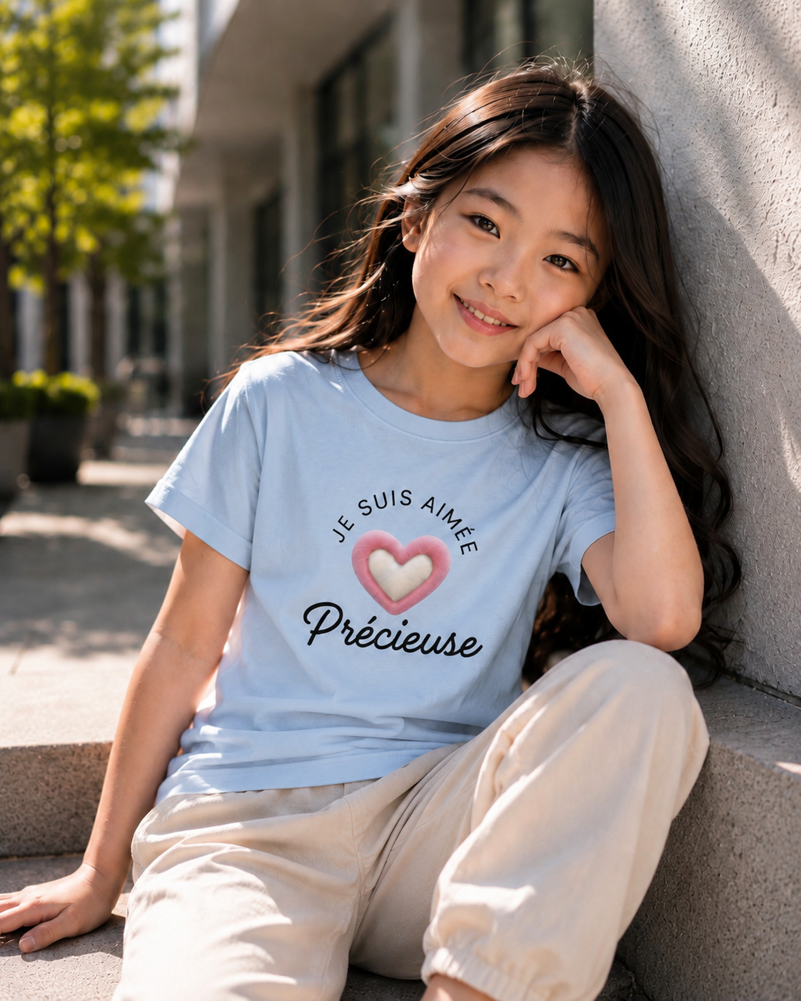 T-shirt enfant « Je suis aimée, Précieuse »