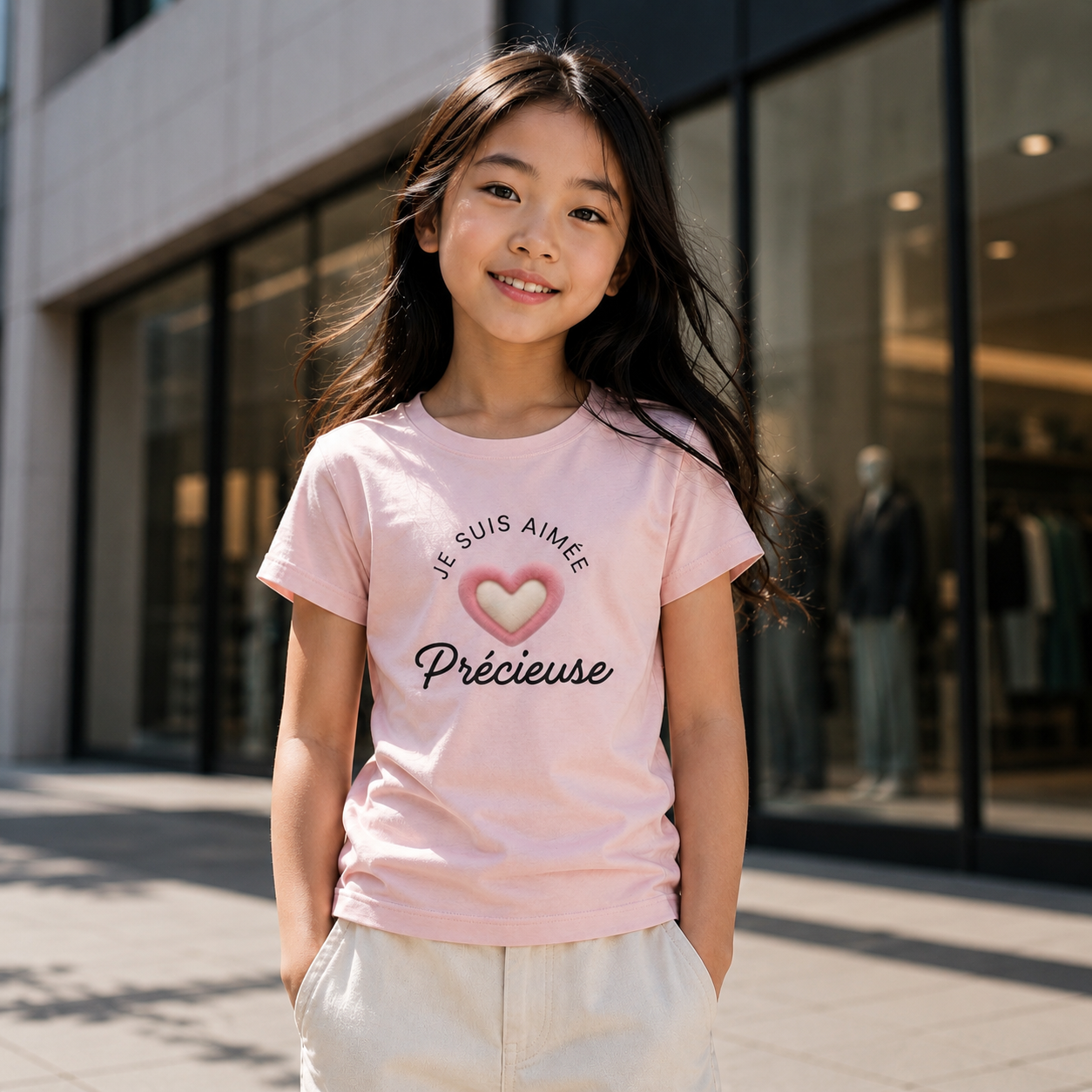 T-shirt enfant « Je suis aimée, Précieuse »