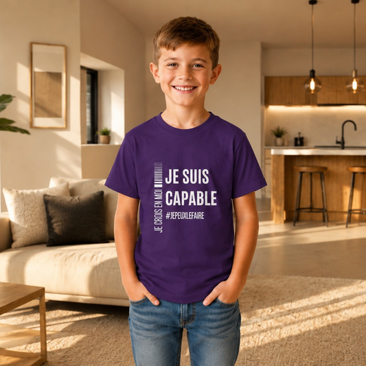 Je suis capable | T-shirt enfant positif pour développer la confiance en soi