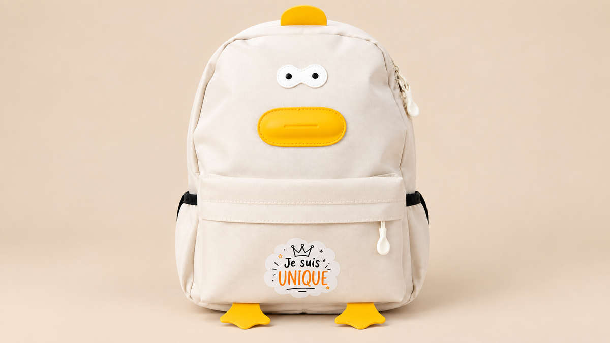 Sac à dos enfant canard – Message positif